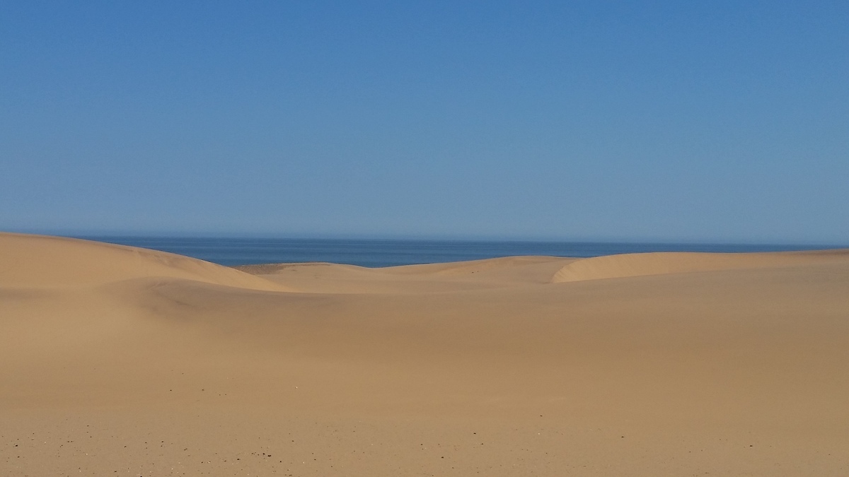 Namibia: Dunes of the Namib near Swakopmund with the Atlantic Ocean